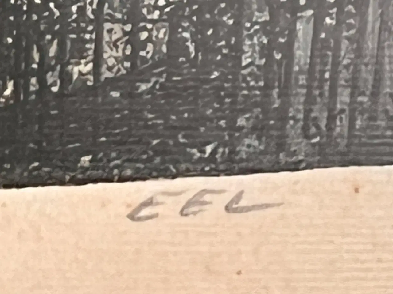 Billede 3 - Original grafik af Knud Eel – stemningsfuldt motiv