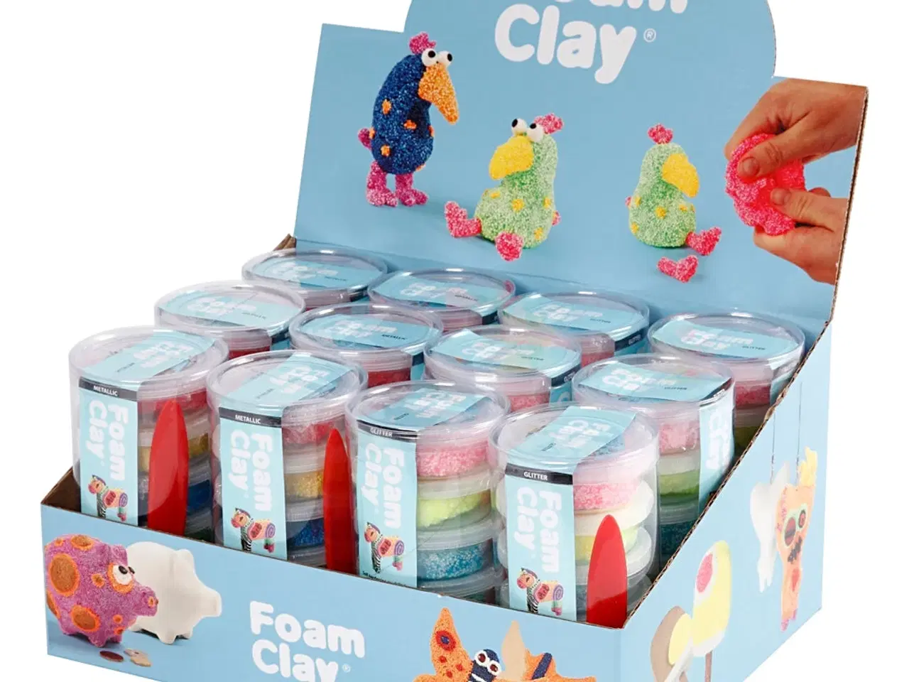Billede 1 - Foam Clay® - 12 sæt glitter- og metallicfarver