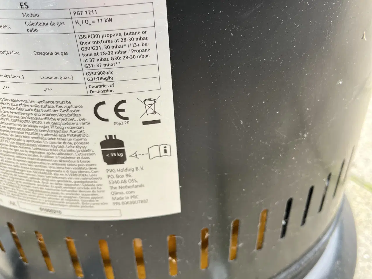 Billede 2 - Qlima PGF1211 gas terrassevarmer