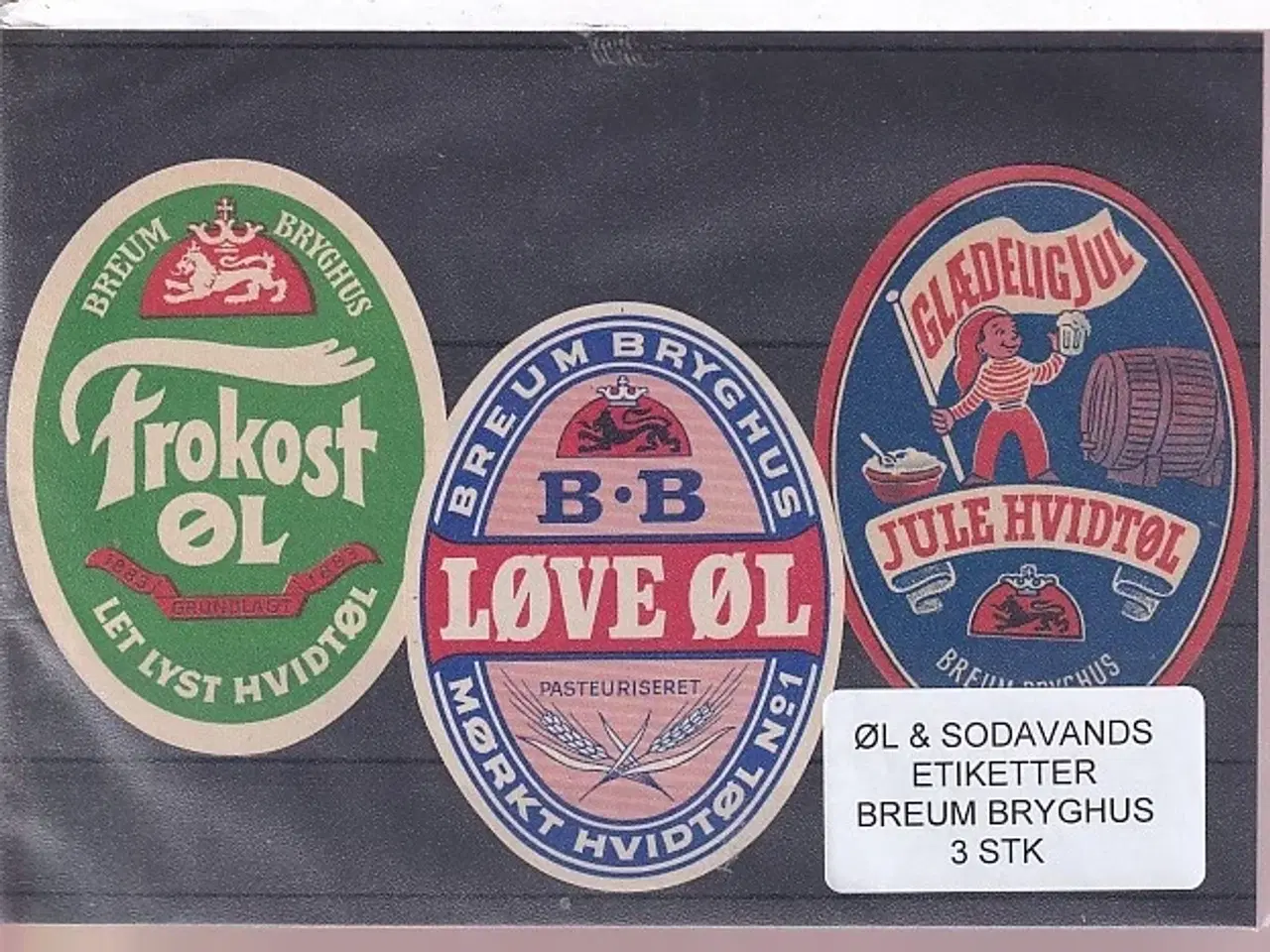 Billede 1 - Øl og Sodavands Etiketter - Breum Bryghus - 3 Stk.