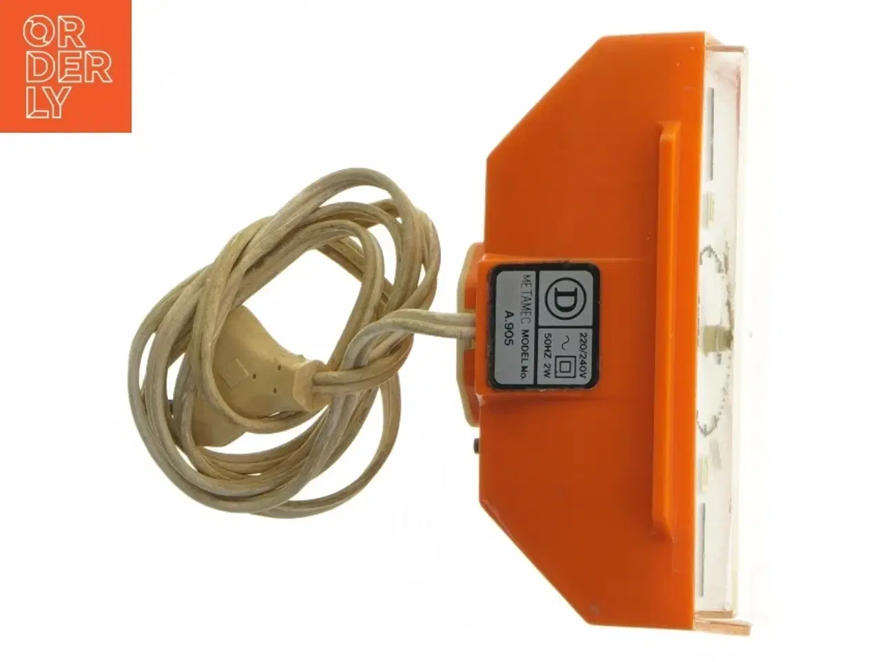 Billede 6 - Vintage orange Vækkeur fra Metamec (str. 14x8x6 cm)