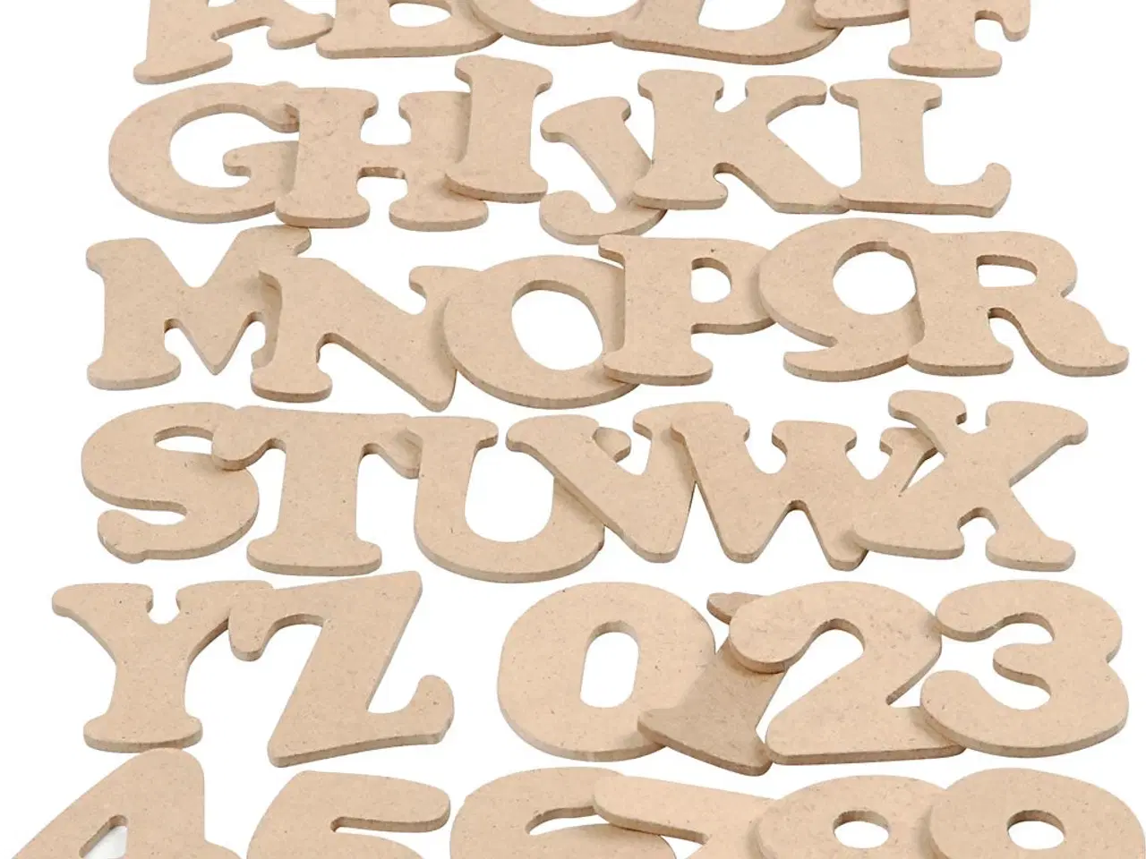 Billede 1 - Træbogstaver og -tal 4 cm - 36 stk. til dekoration