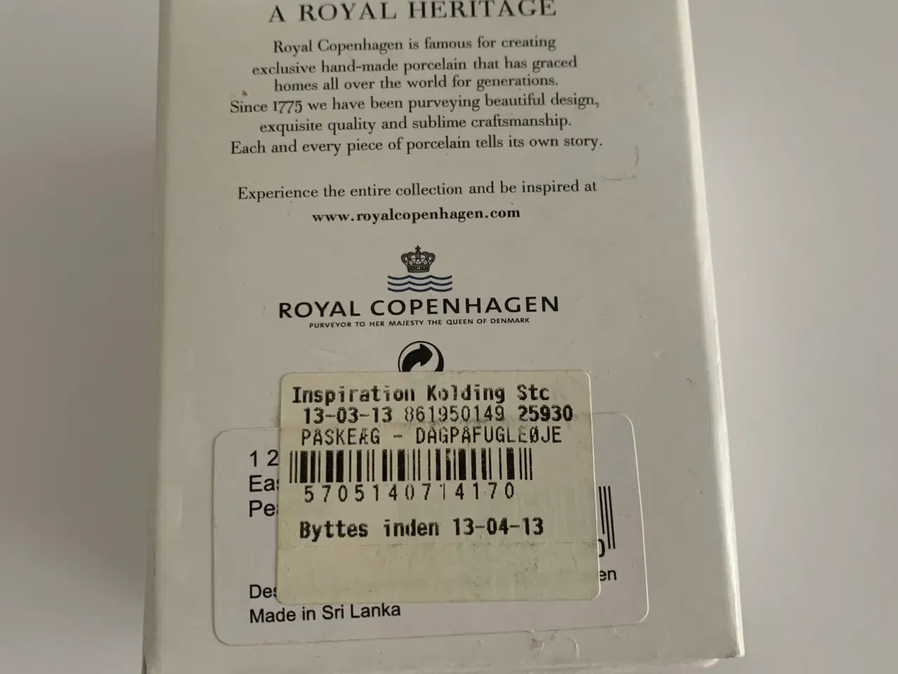 Billede 2 - Royal Copenhagen porcelæns påske æg, Dagpåfugleøje