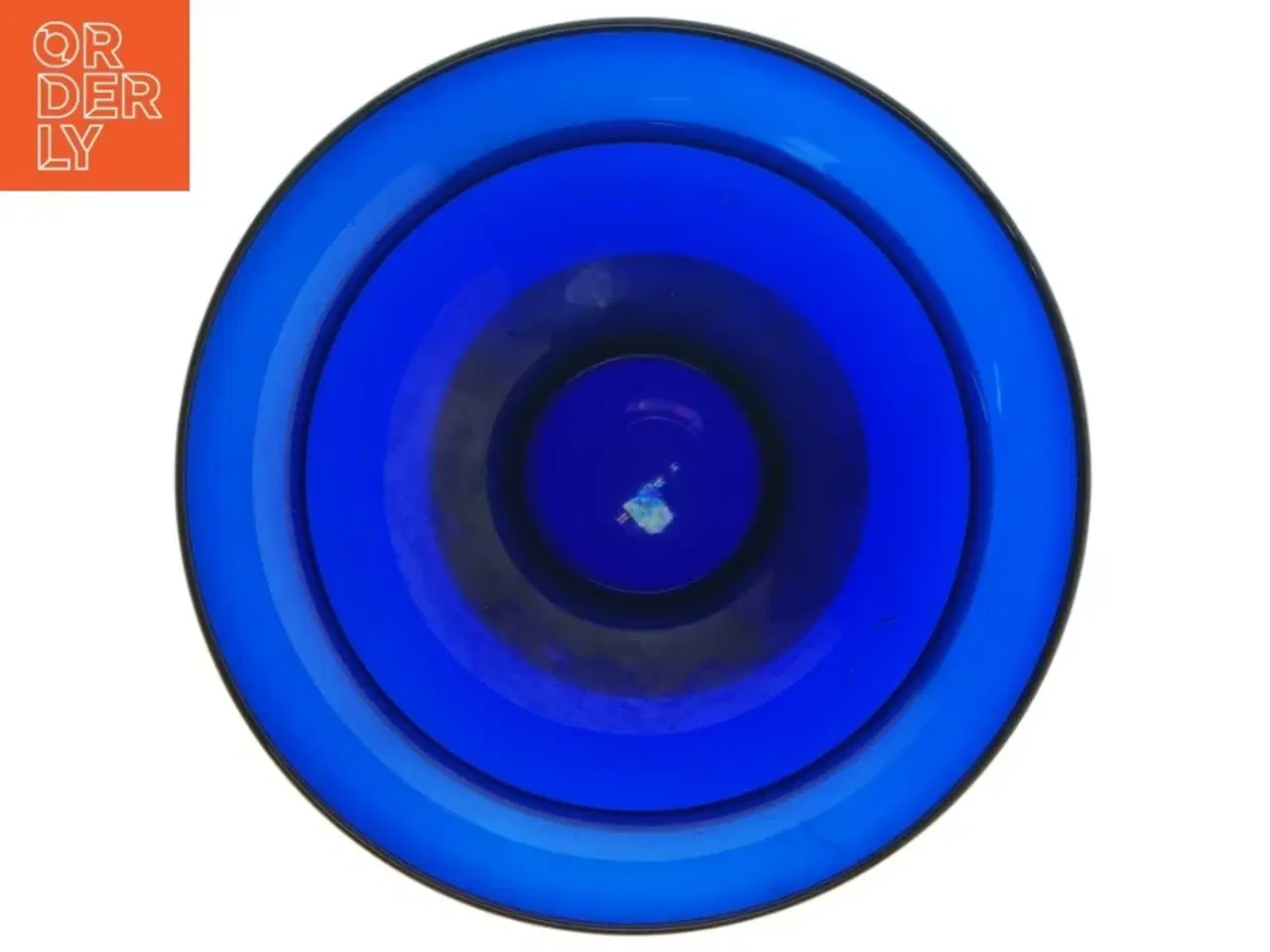 Billede 2 - Blå glasvase skål (str. Ø. 16,5 cm. længde. 16 cm)