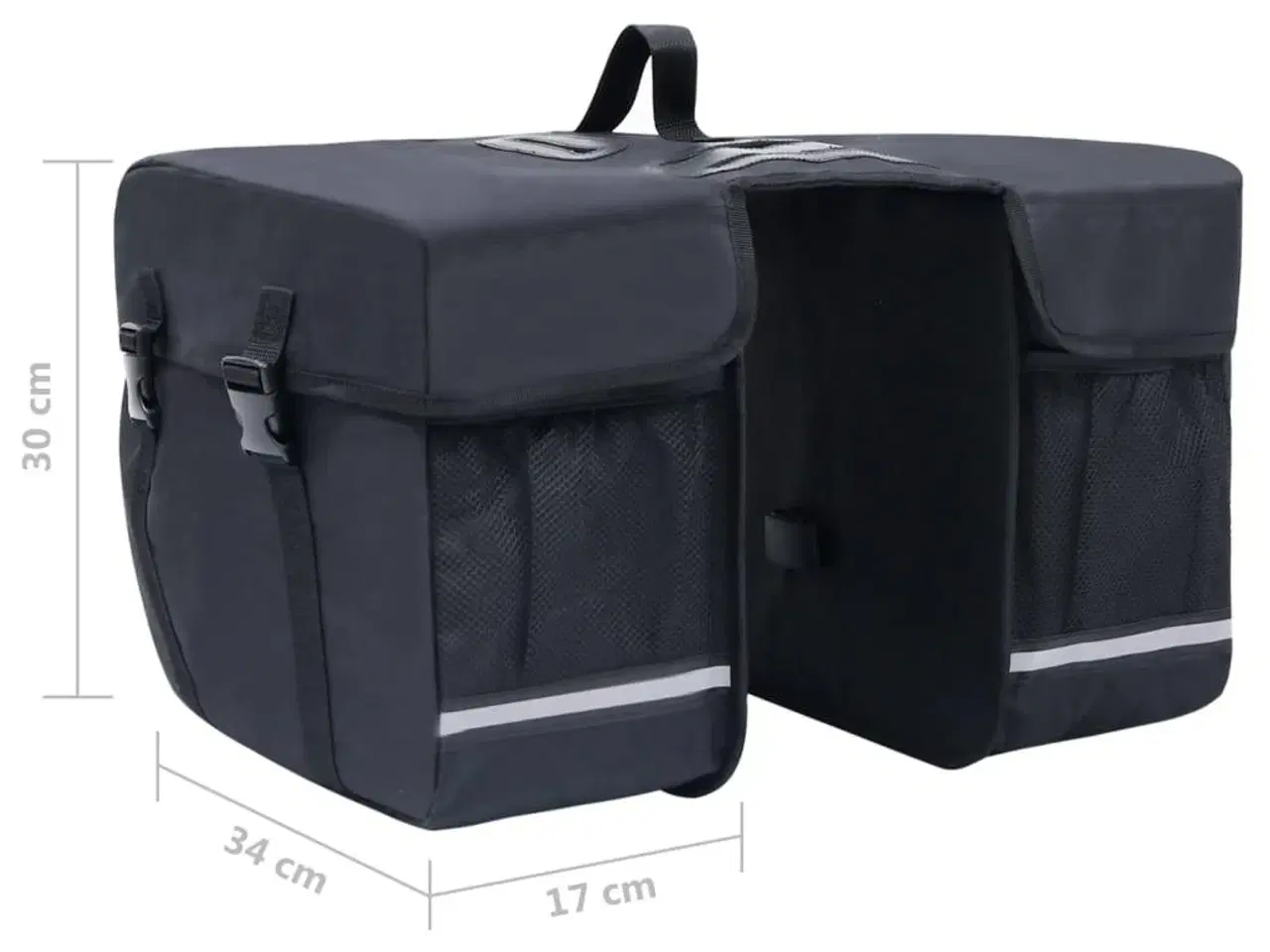 Billede 8 - Dobbelt cykeltaske til bagagebærer vandtæt 35 l sort