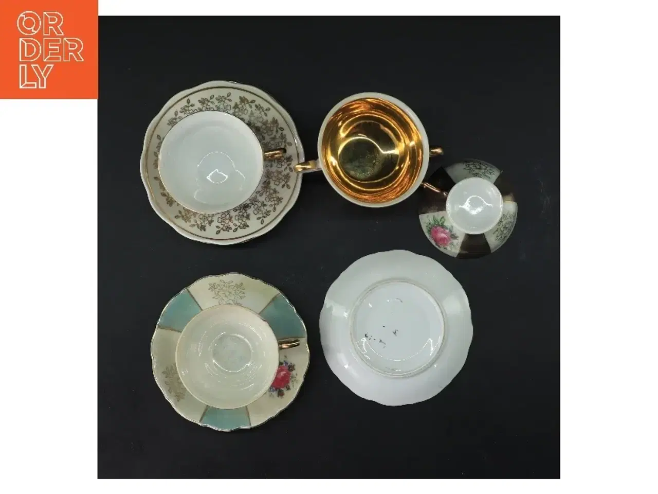 Billede 3 - 5 smukke Vintage porcelænskopper og underkopper sæt (str. 5 stk Ø 7,5 & 12 cm)