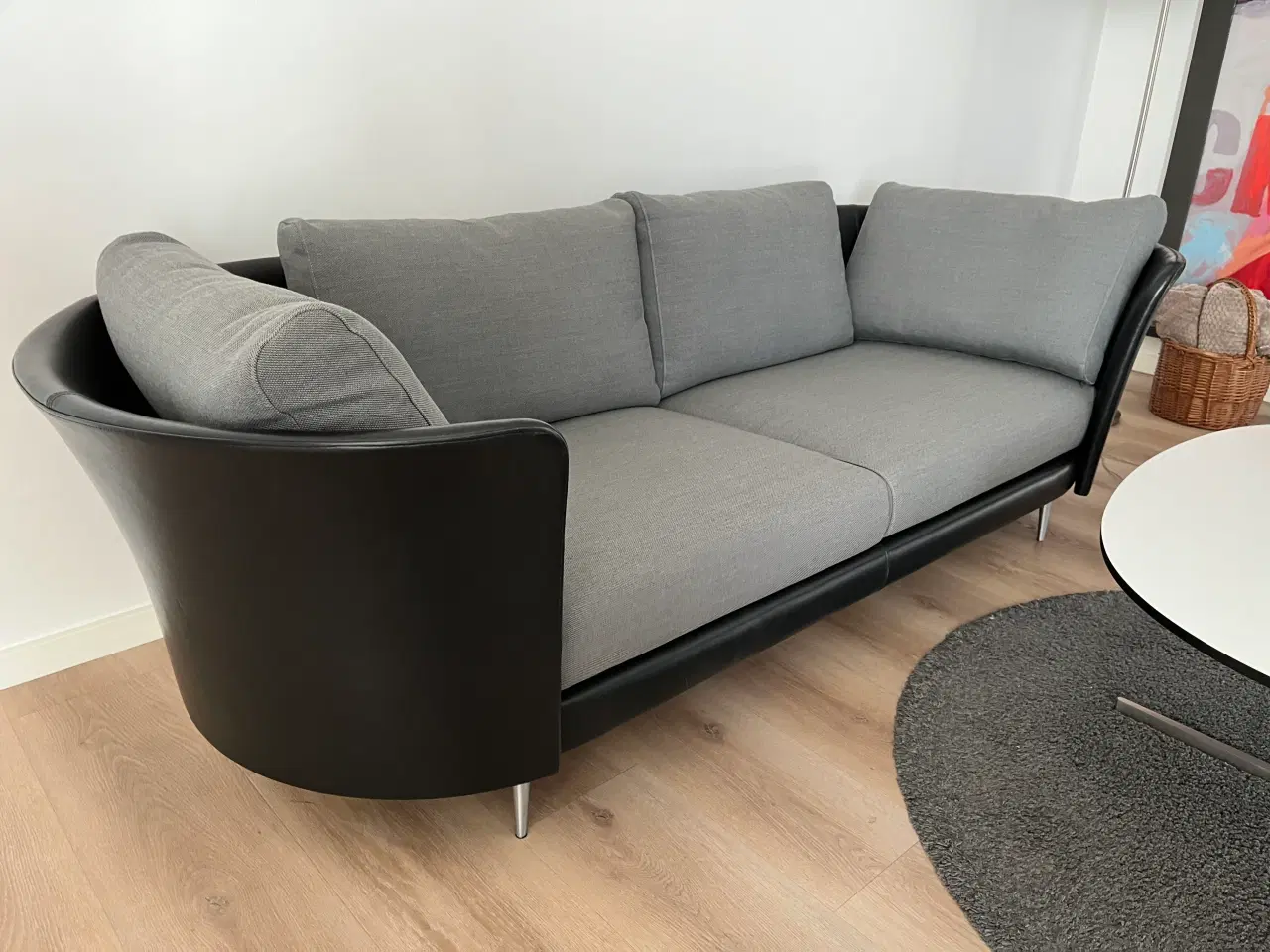 Billede 4 - MH Vascas sort preston læder Hallingdal stof grå.