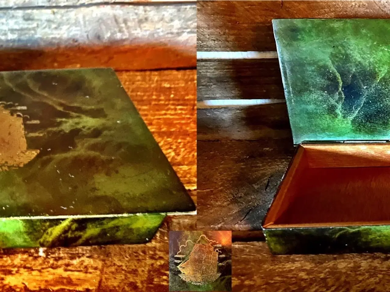 Billede 1 - * Smukt skrin - i patineret bronze