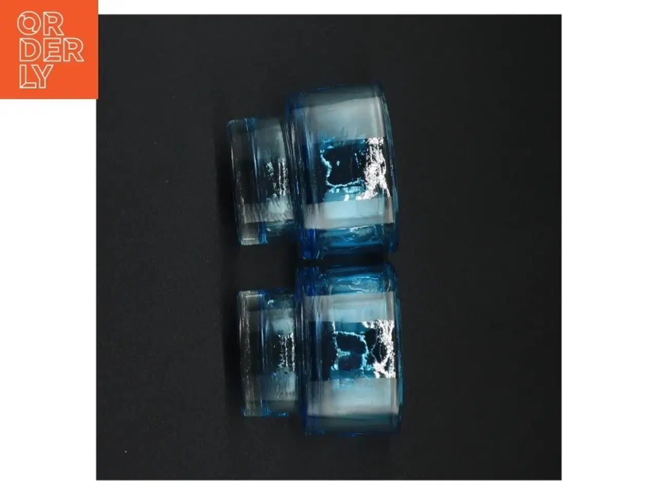Billede 3 - Blå/turtis  glasvasesæt (str. 7 x 8 cm)