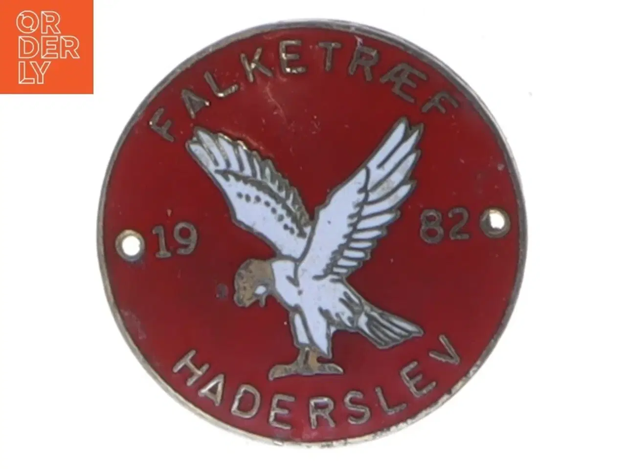 Billede 1 - Emblem for 'Falketræf Haderslev 1982' (str. Ø 4 cm)