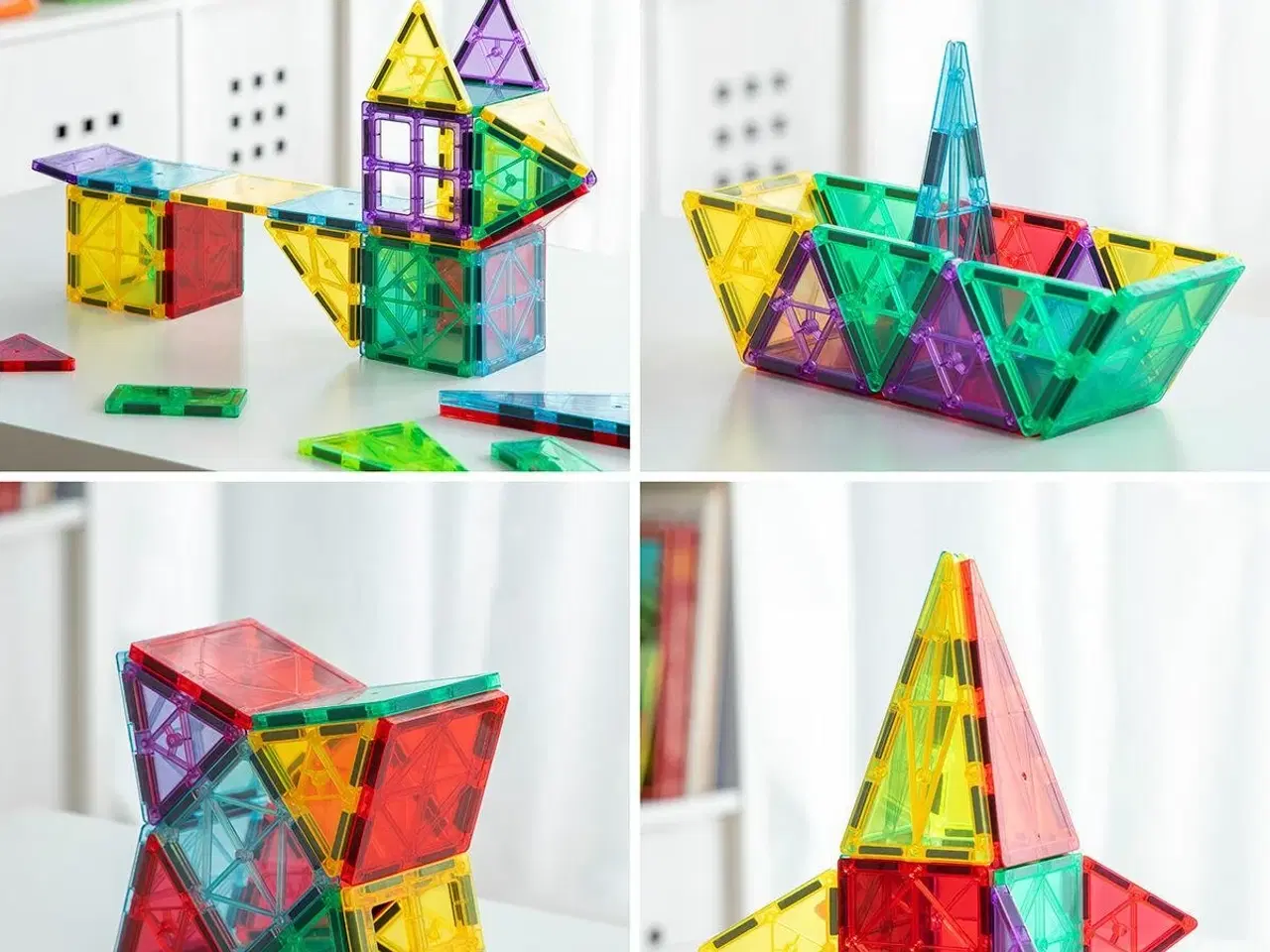 Billede 2 - Magnetiske 3D-byggeklodser Magoks - 57 dele