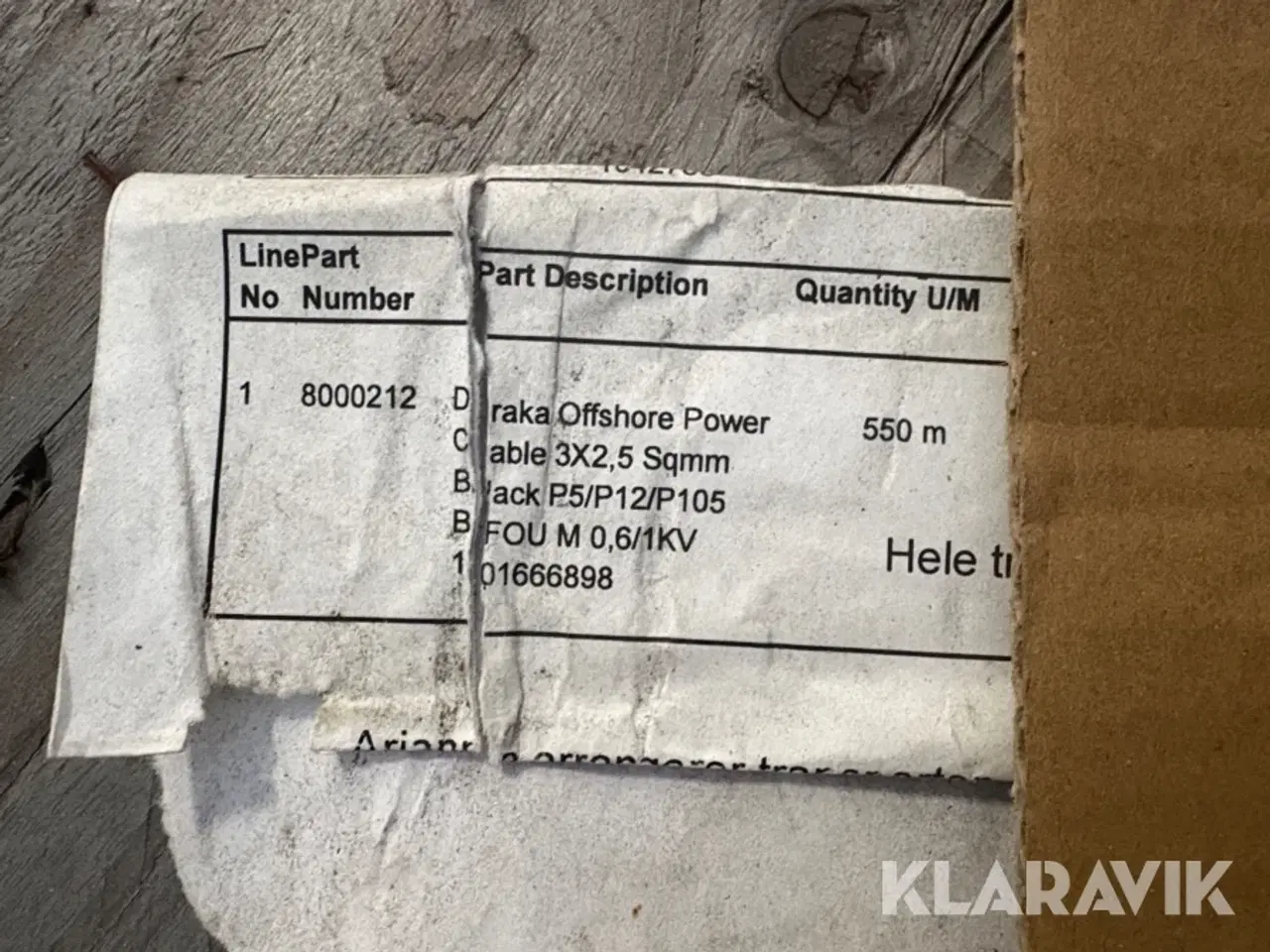 Billede 5 - Off-shore power kabel Draka BFOU - 3x2,5 kvadrat - 550 meter