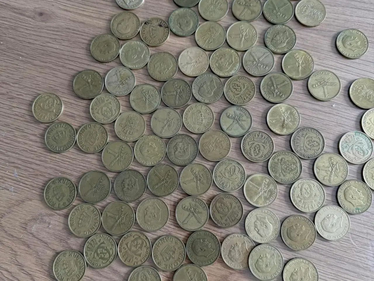 Billede 1 - Gule 1kr - blandede