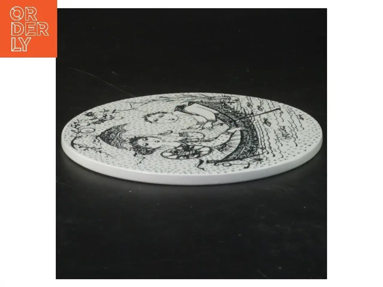 Billede 2 - Dekorativ porcelænskunst på vægplade fra Bjørn Wiinblad (str. Ø 15 cm)