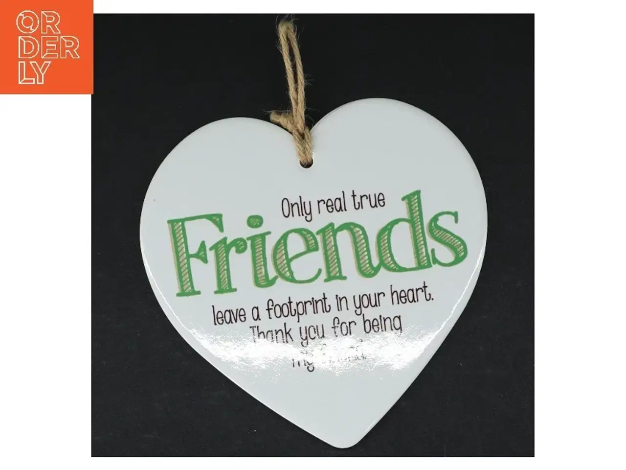 Billede 1 - Hjerteformet dekorationsskilt (str. 15 x. 15,5 cm)