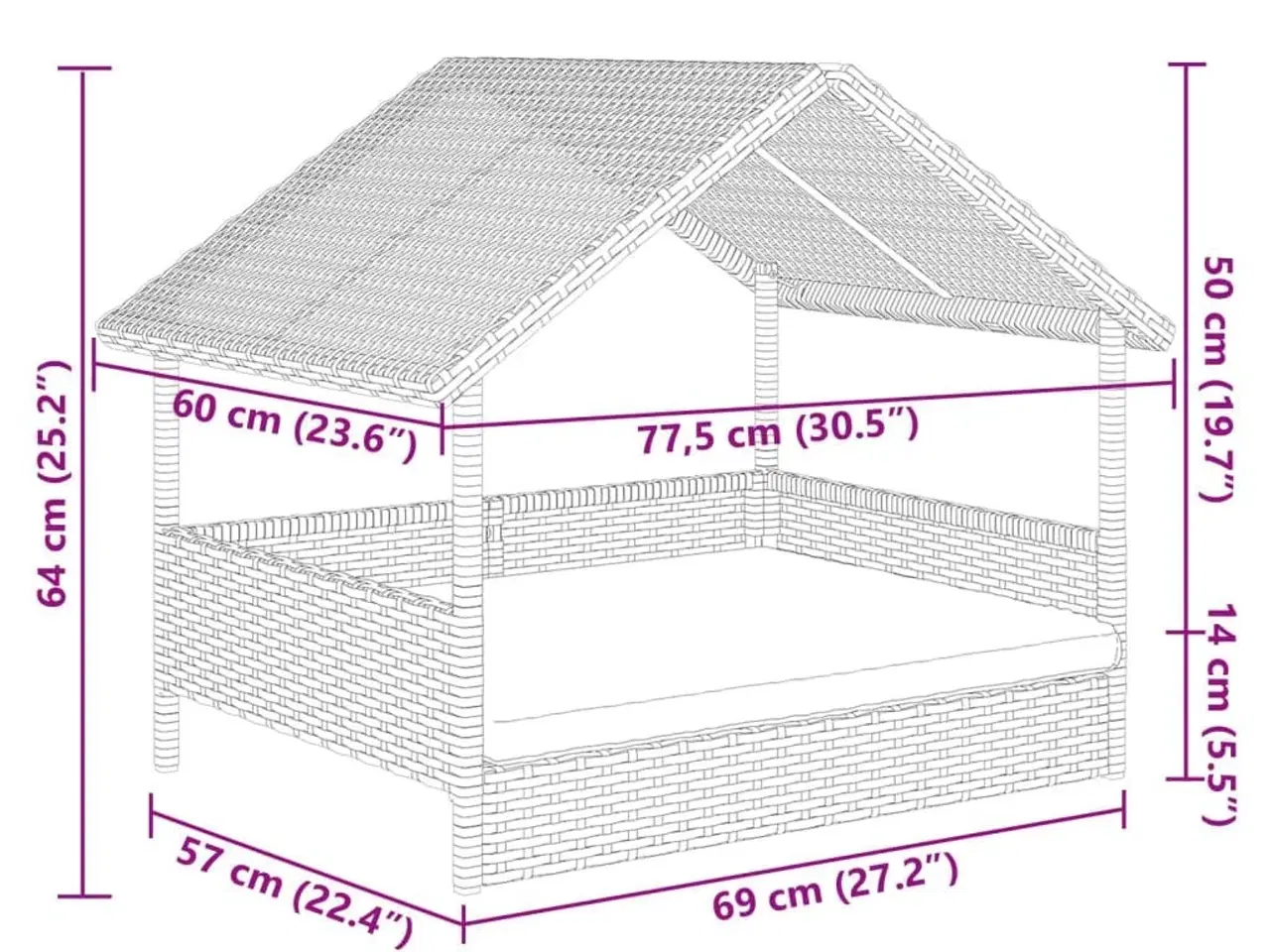 Billede 8 - Hundehus med hynde polyrattan
