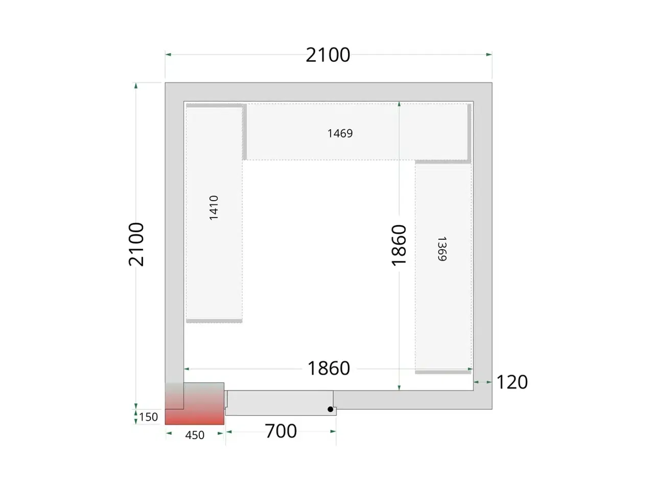 Billede 2 -  Tefcold Fryserum – 2100 x 2100 x 2200 mm