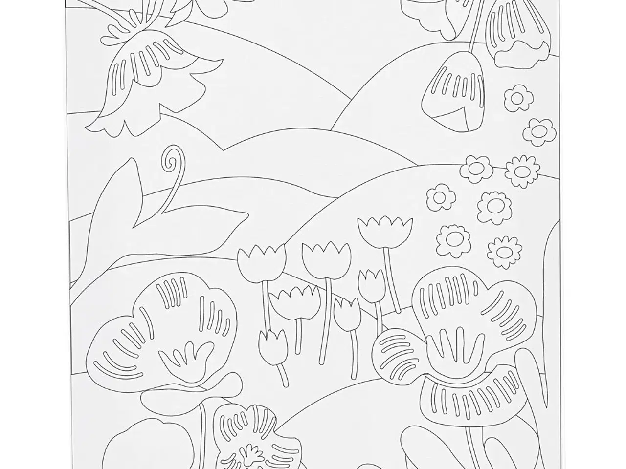 Billede 1 - Malerlærred med print, Blomsterlandskab, D: 1,6 cm, str. 24x30 cm, 360 g, 1 stk.