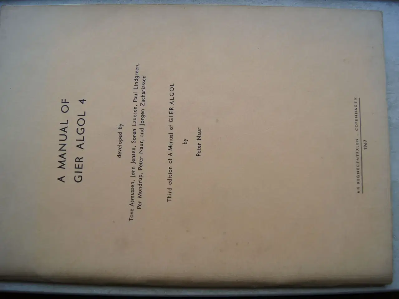 Billede 1 - Asmussen et al, A manual of Gier algol 4