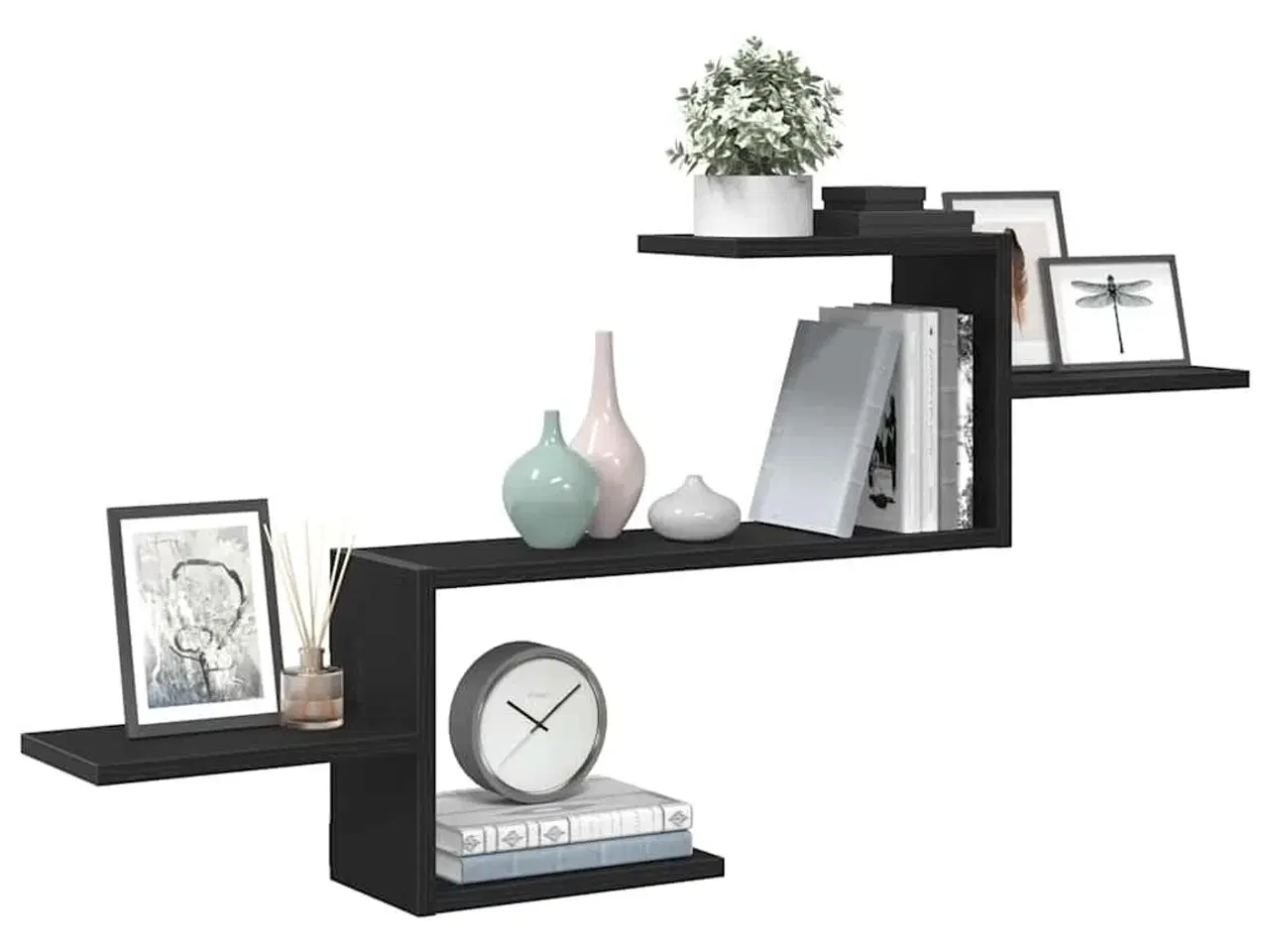 Billede 4 - Væghylde 104x15x49 cm konstrueret træ sort egetræsfarve