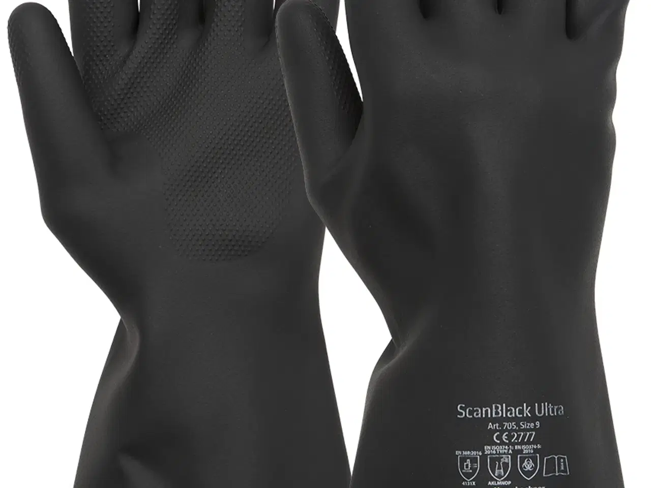 Billede 1 - ScanblackUltra gummihandske 30cm sort latex 705-09