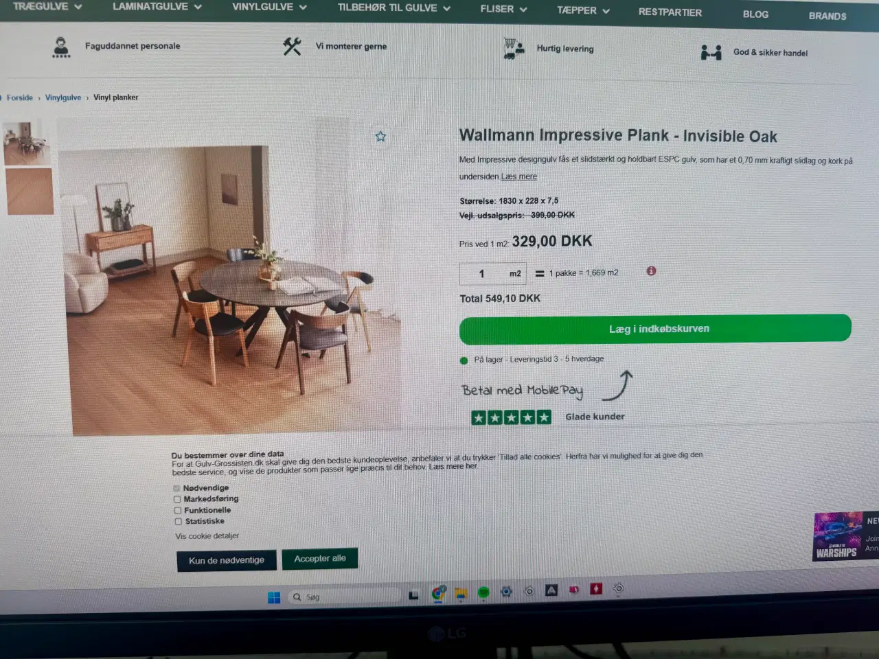 Billede 2 - Wallmann vinyl 5G klik, KorkVinyl, 7.5 mm