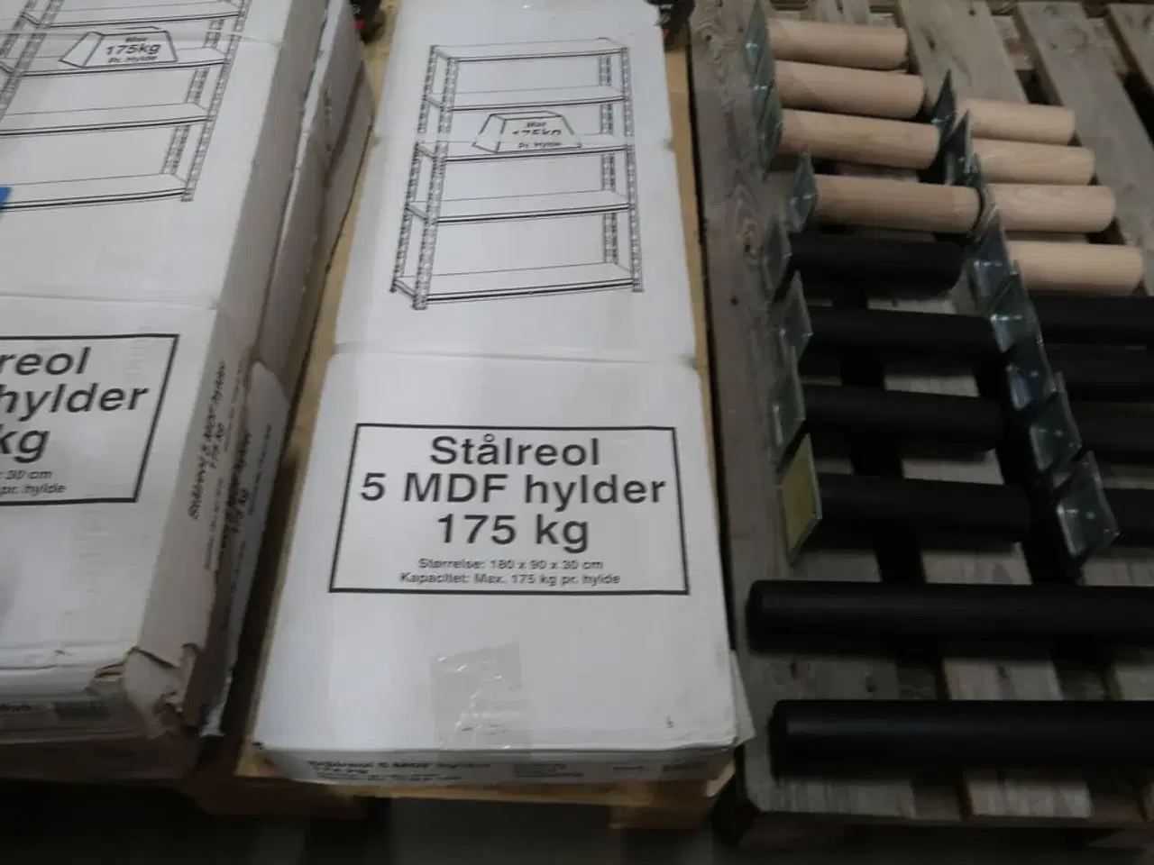Billede 2 - 2 stk. Work-it stålreol med 5 træhylder 1800×900×300 mm galvaniseret