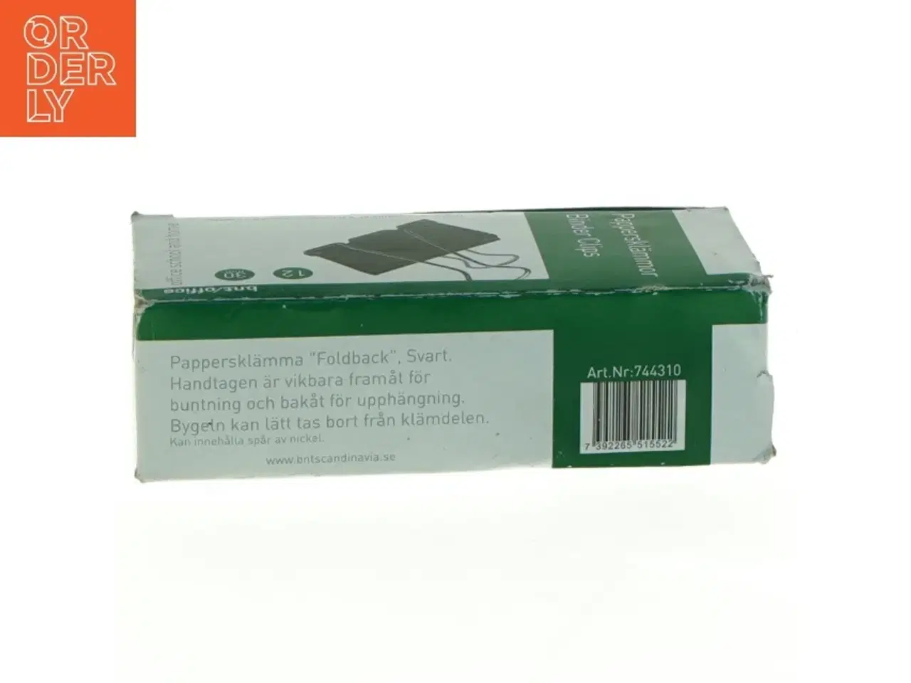 Billede 2 - Papperskl&#228;mma &#39;Foldback&#39;, 19mm fra bnt Scandinavia (str. 12 x 6 cm)