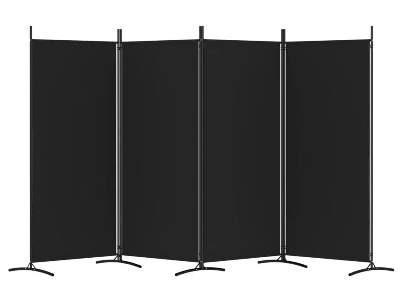 Billede 4 - 4-panels rumdeler 346x180 cm stof sort