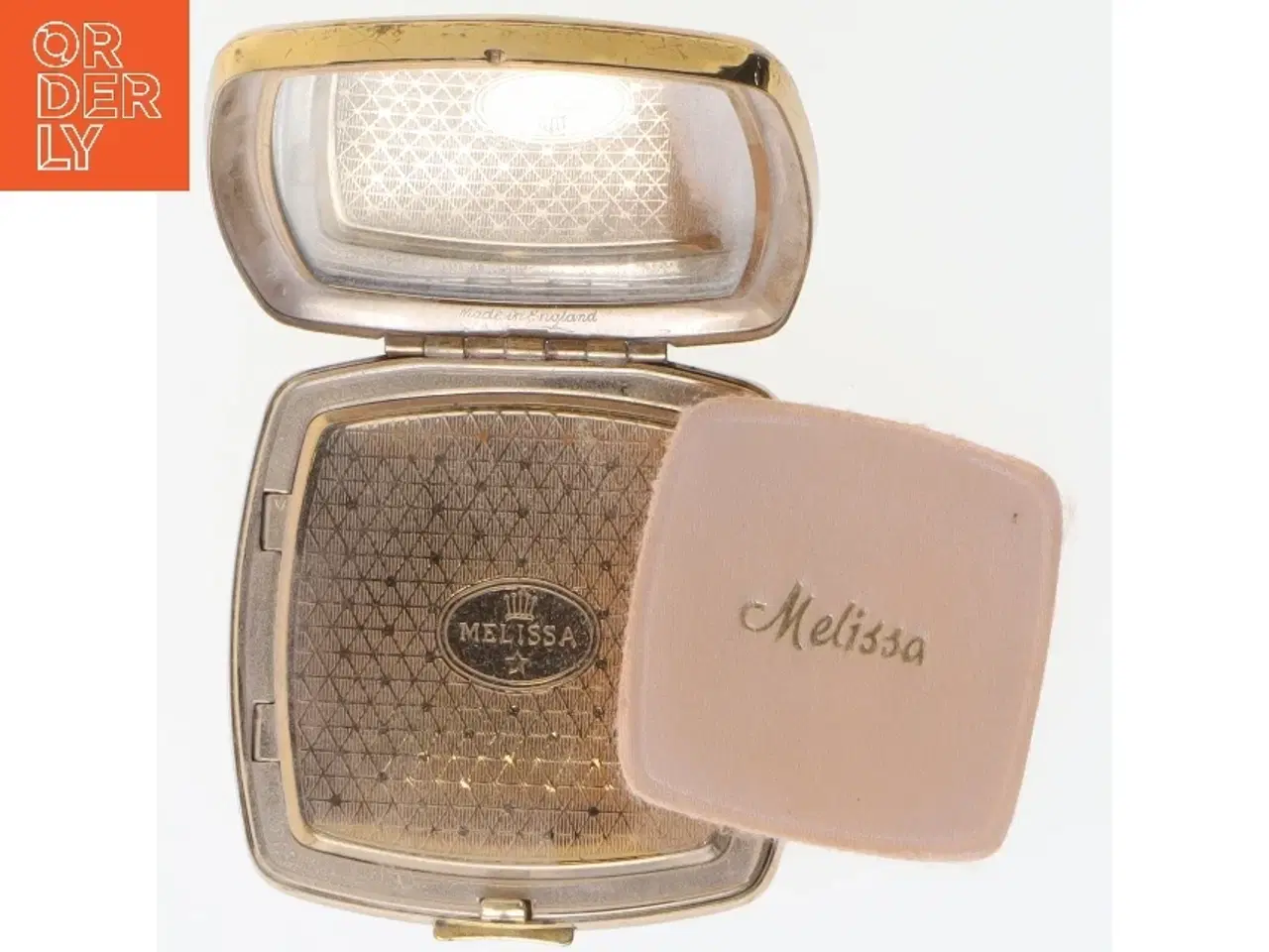 Billede 4 - Vintage pudderdåse med spejl fra Melissa (str. 6x6 cm)