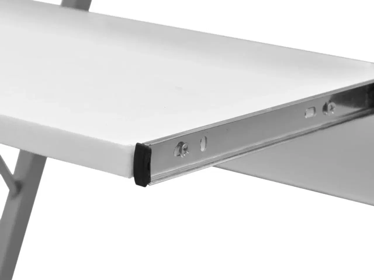 Billede 3 - Kompakt computerbord med udtræksplade til tastetur hvid