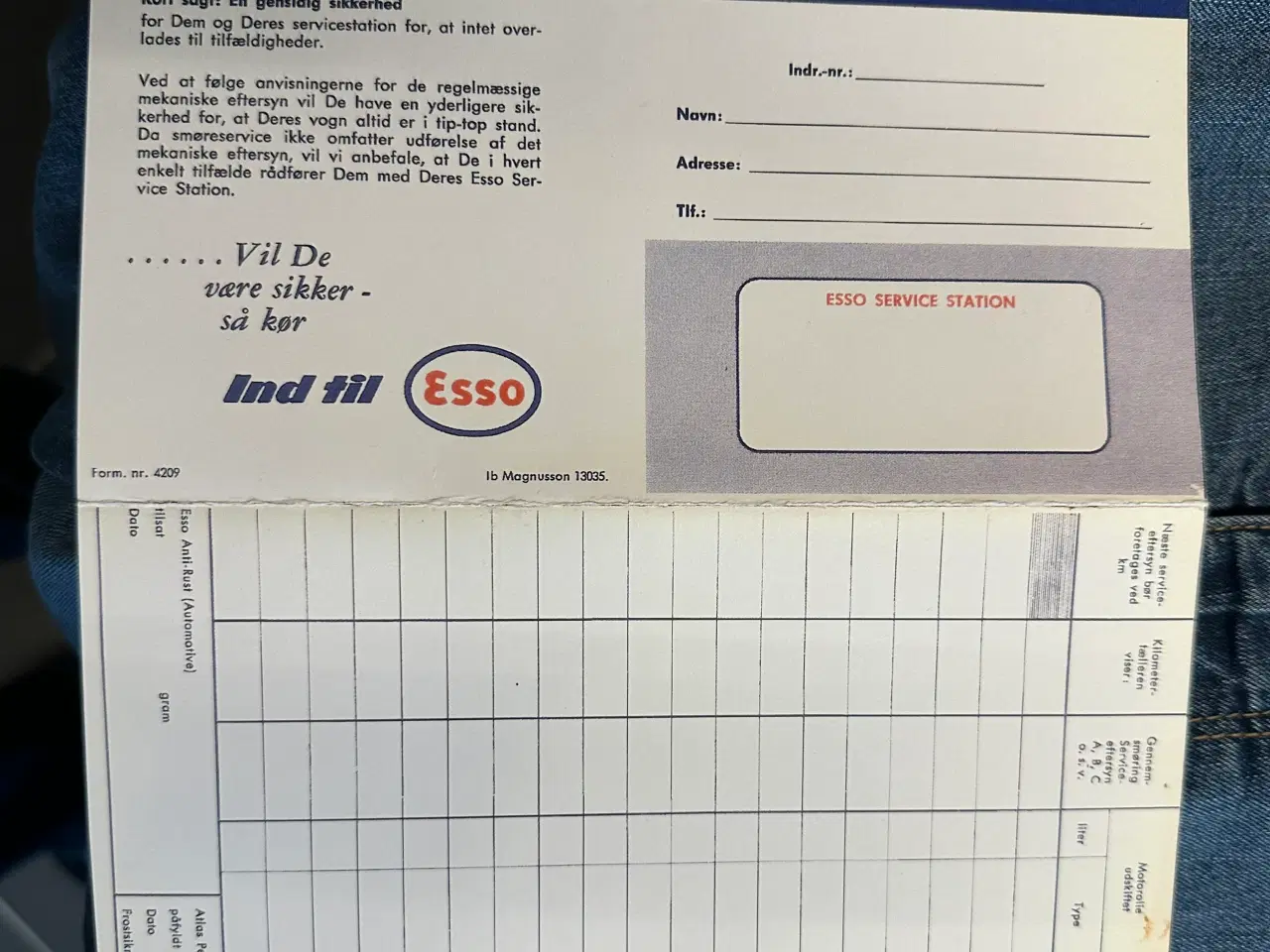 Billede 1 - Esso smørekort til veteranbiler 