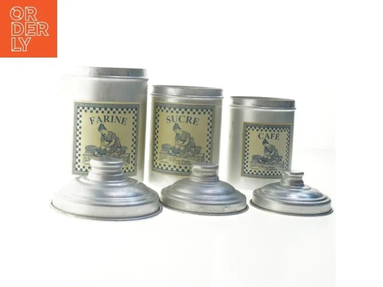 Billede 3 - Sæt af vintage metal opbevaringsdåser (str. 20 og 17 og 16 cm)