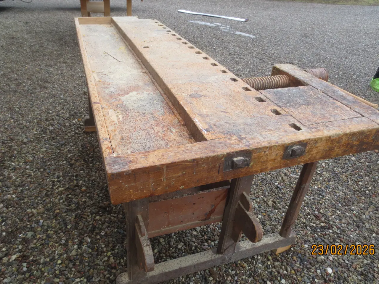 Billede 4 - 1 stk Retro Høvlebænk med træspindel
