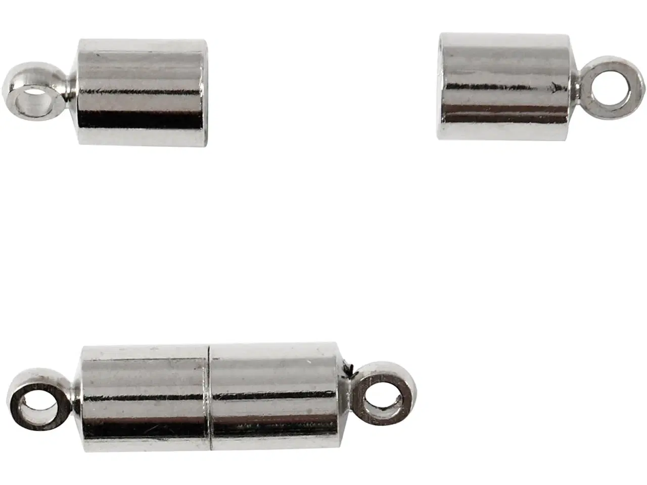 Billede 1 - Magnetlås, L: 17 mm, diam. 5 mm, forsølvet, 2stk./ 1 pk.