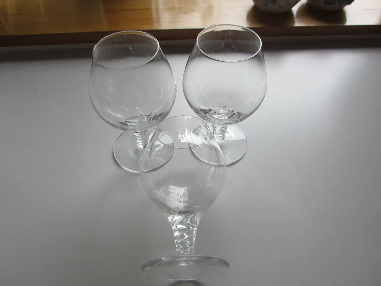 Billede 2 - 3 cognacglas Amager/twist fra Holmegård pr stk