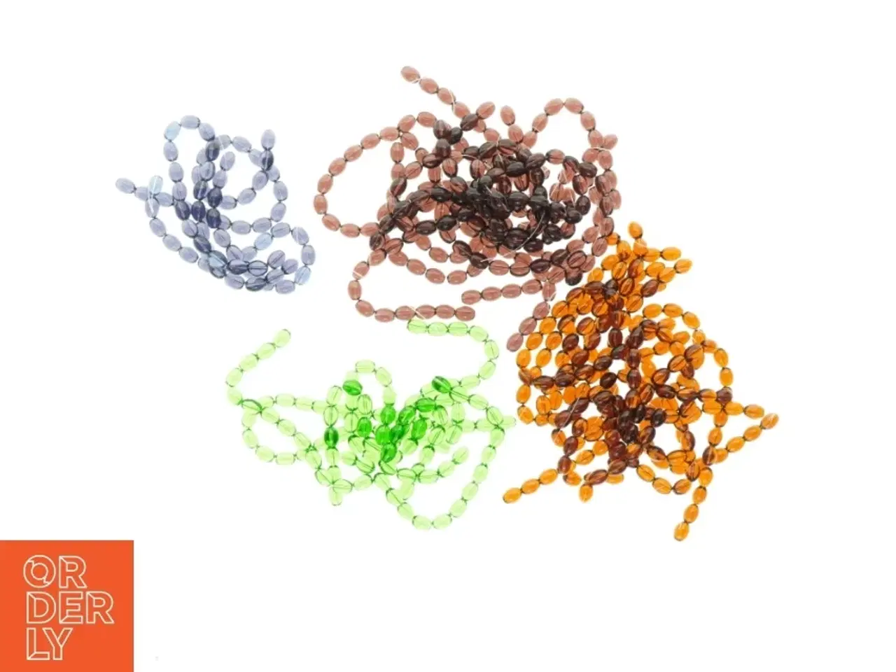 Billede 1 - Glasperler på snor i forskellige farver (str. 16 x 16 cm)