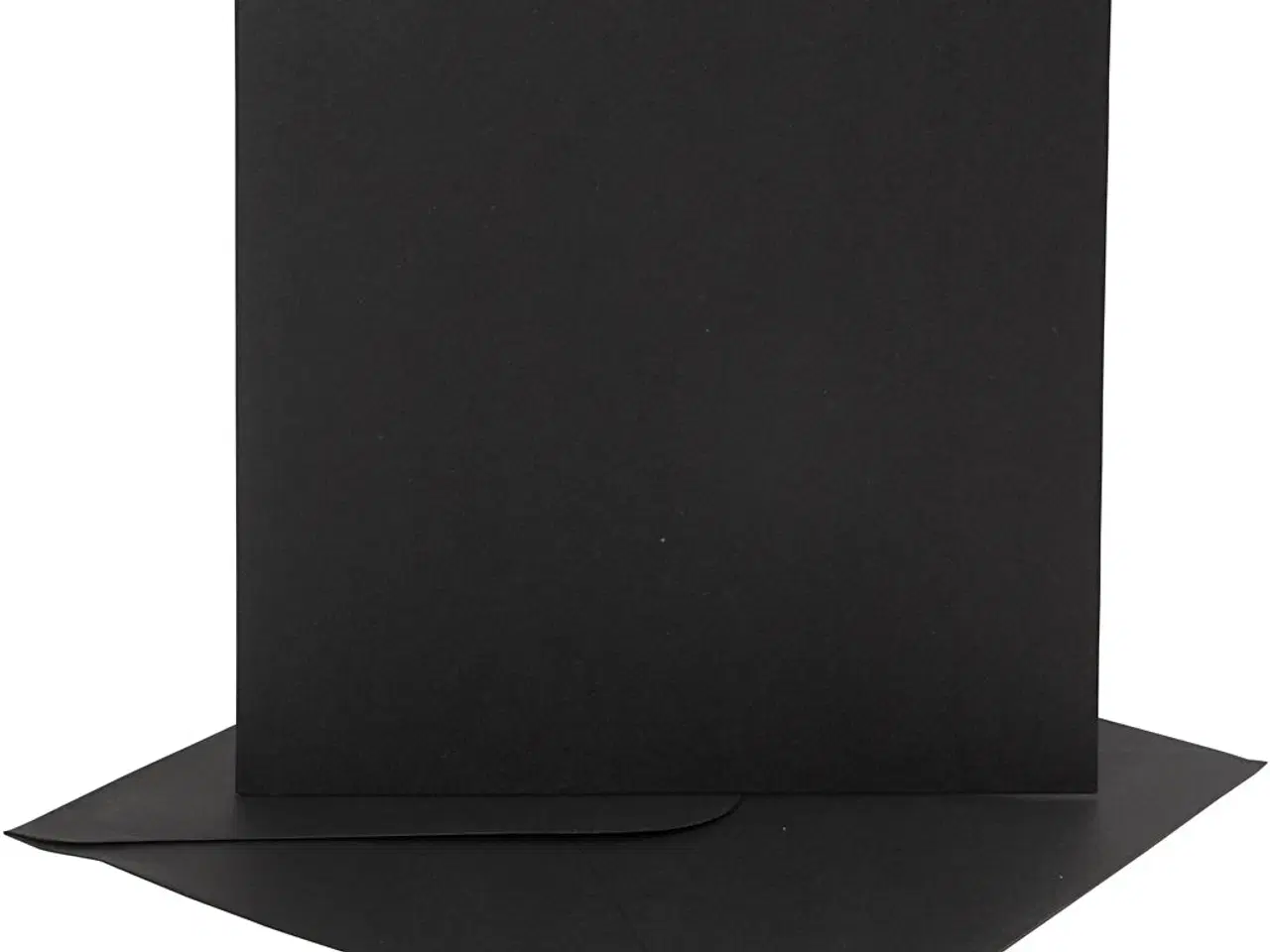 Billede 1 - Kort og kuverter, kort str. 15,2x15,2 cm, kuvert str. 16x16 cm, 230 g, sort, 4sæt/ 1 pk.