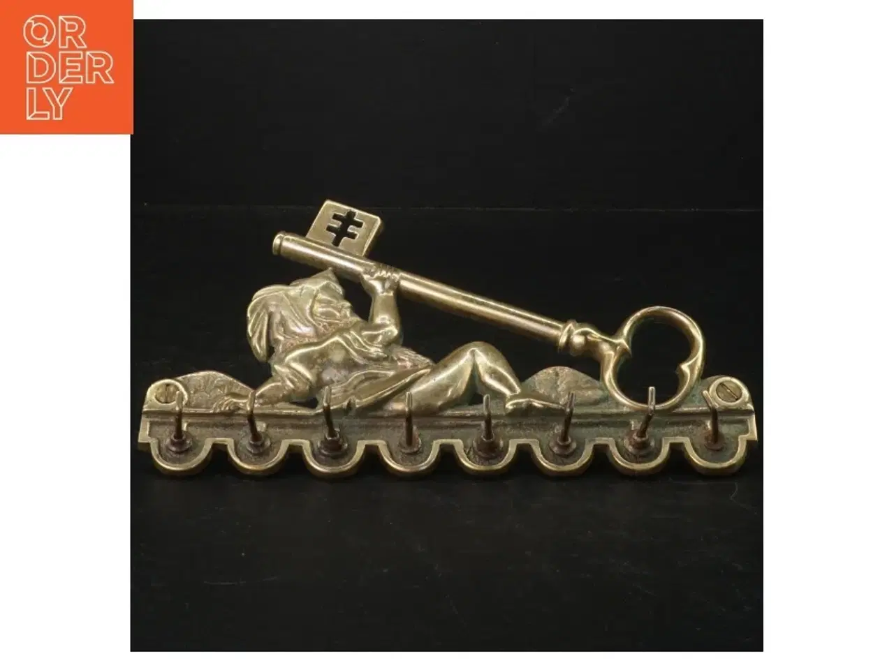 Billede 1 - Antik Messing nøgleholder (str. 21 x. 11 cm)