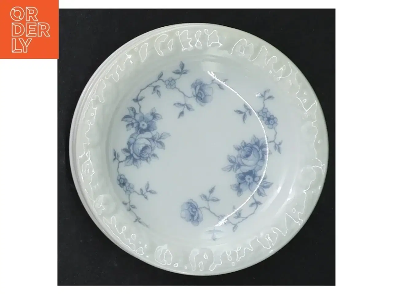 Billede 6 - Porcelænstallerkener med blåt blomstermotiv fra Rosenthal (str. Ø. 9 cm)
