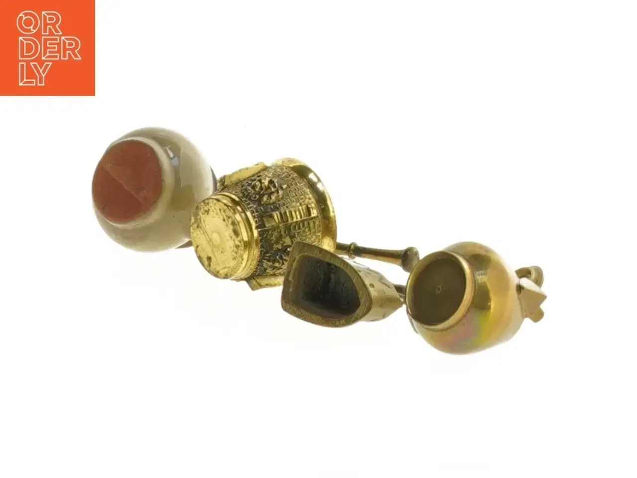 Billede 5 - Miniature messing og keramik dekorationer (str. 4 x 3 cm)