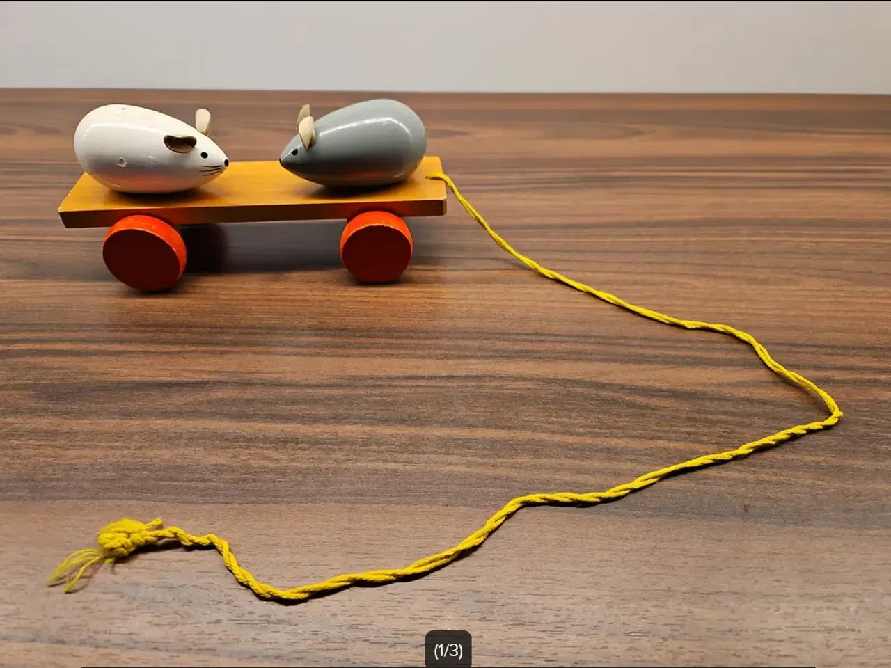 Billede 1 - Antik trækvogn med bevægelige mus fra 1940'erne