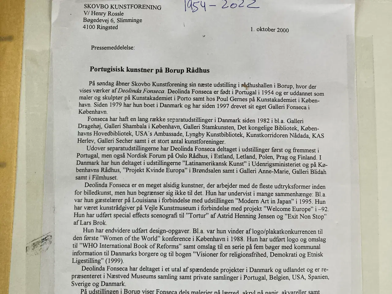 Billede 2 - Deolinda Fonseca akvarel