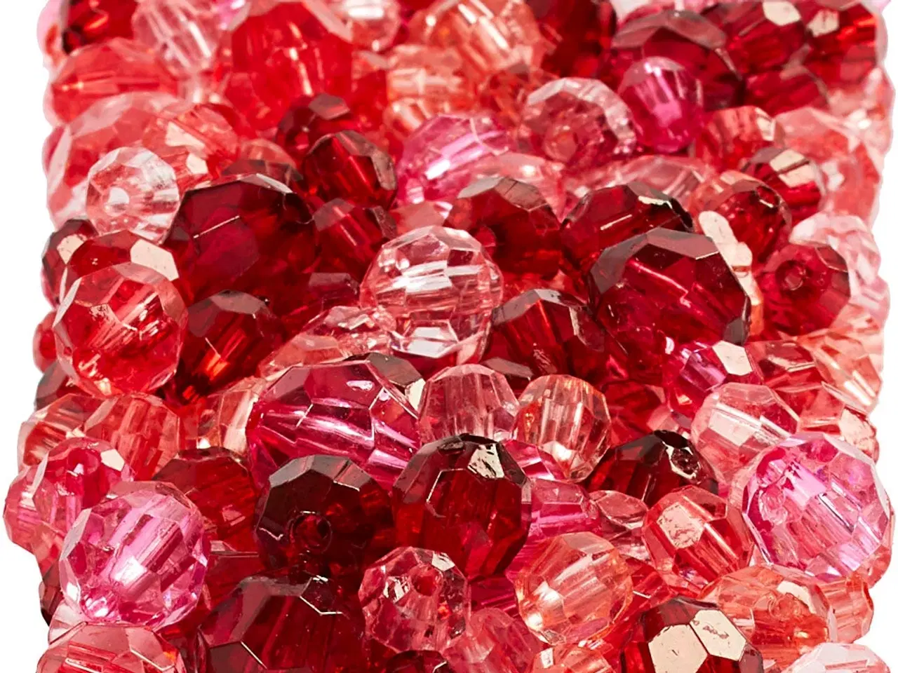 Billede 1 - Facetperler, str. 4-12 mm, hulstr. 1-2,5 mm, rød harmoni, 250g/ 1 pk.