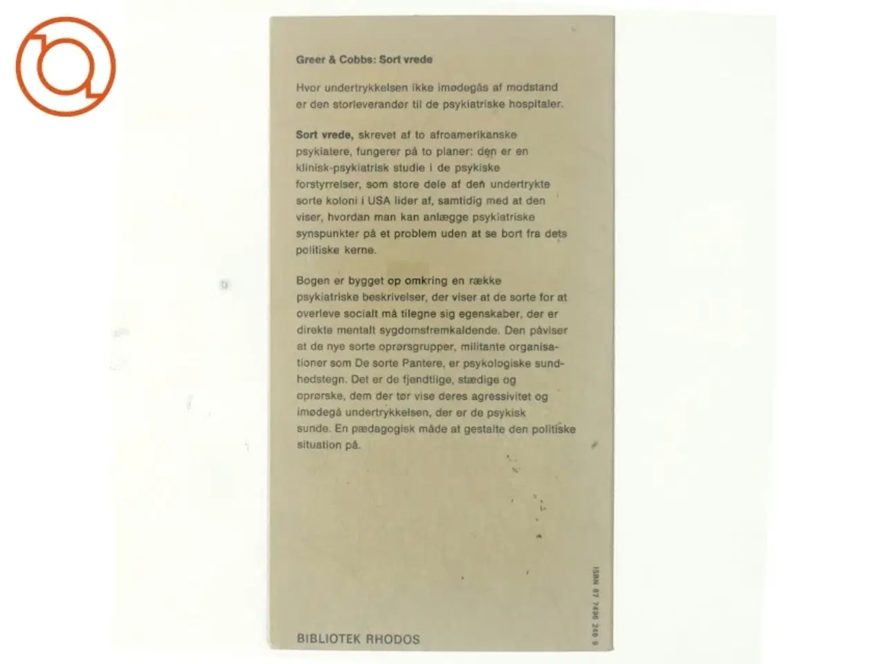 Billede 3 - Sort vrede af H. Greer og M. Cobbs (bog)