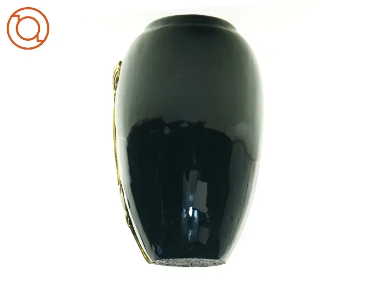 Billede 4 - Lak vase med guld valmuer (str. 16 cm)