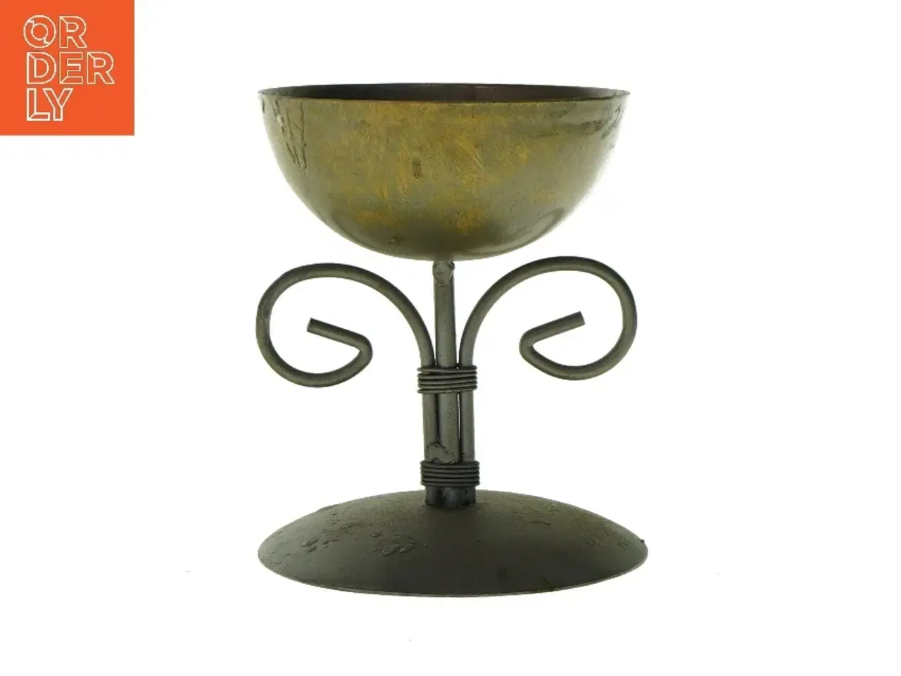 Billede 1 - Dekorativ skål på fod (str. HØ 17x13 cm)