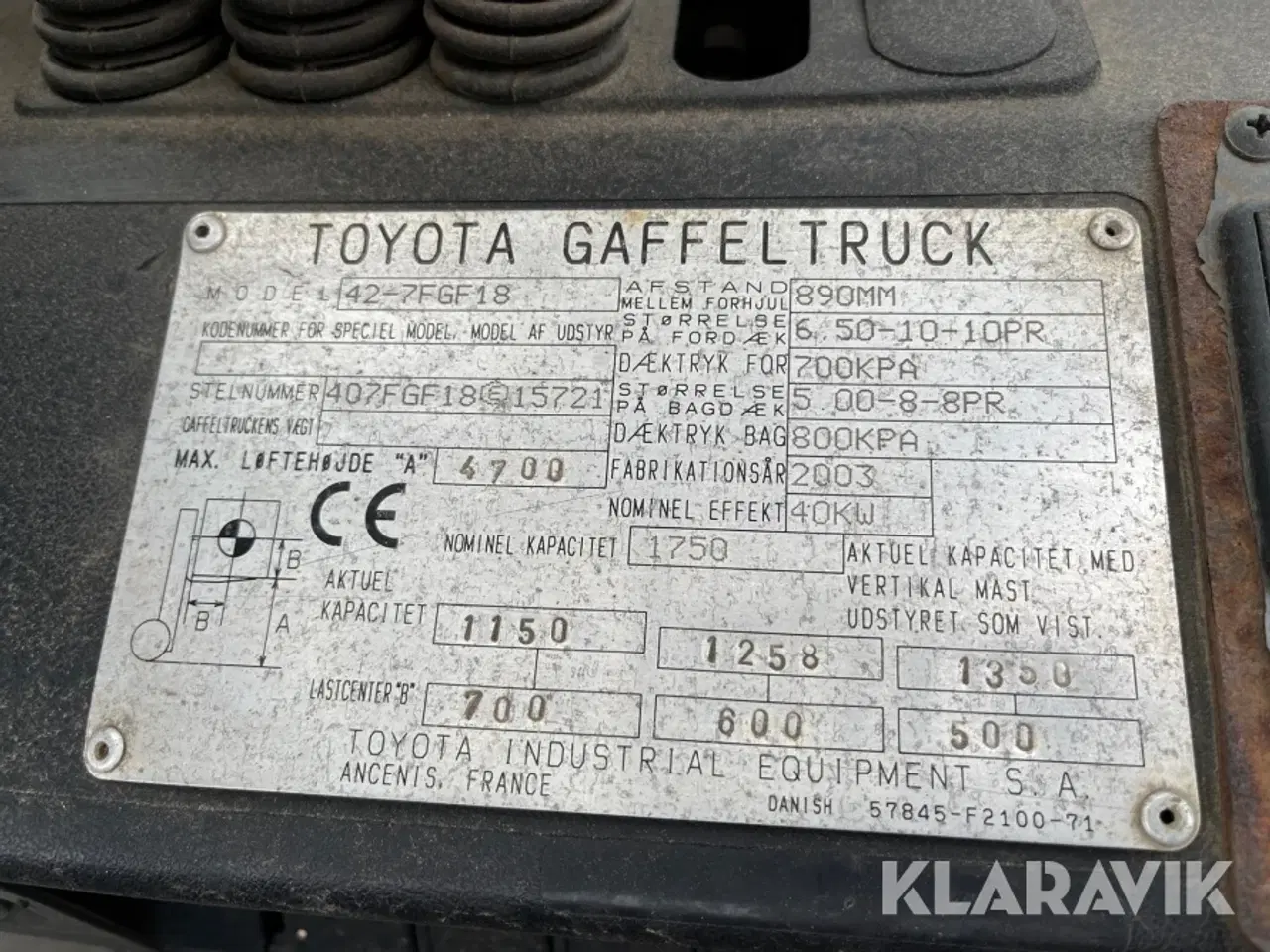 Billede 7 - Gaffeltruck Toyota 42-7FGF18