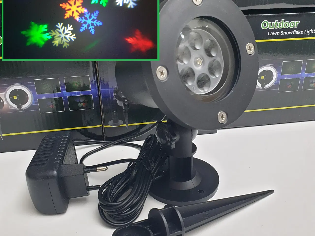 Billede 1 - NY! Snefnug Projektor - Rød, Grøn, Blå, Hvid 