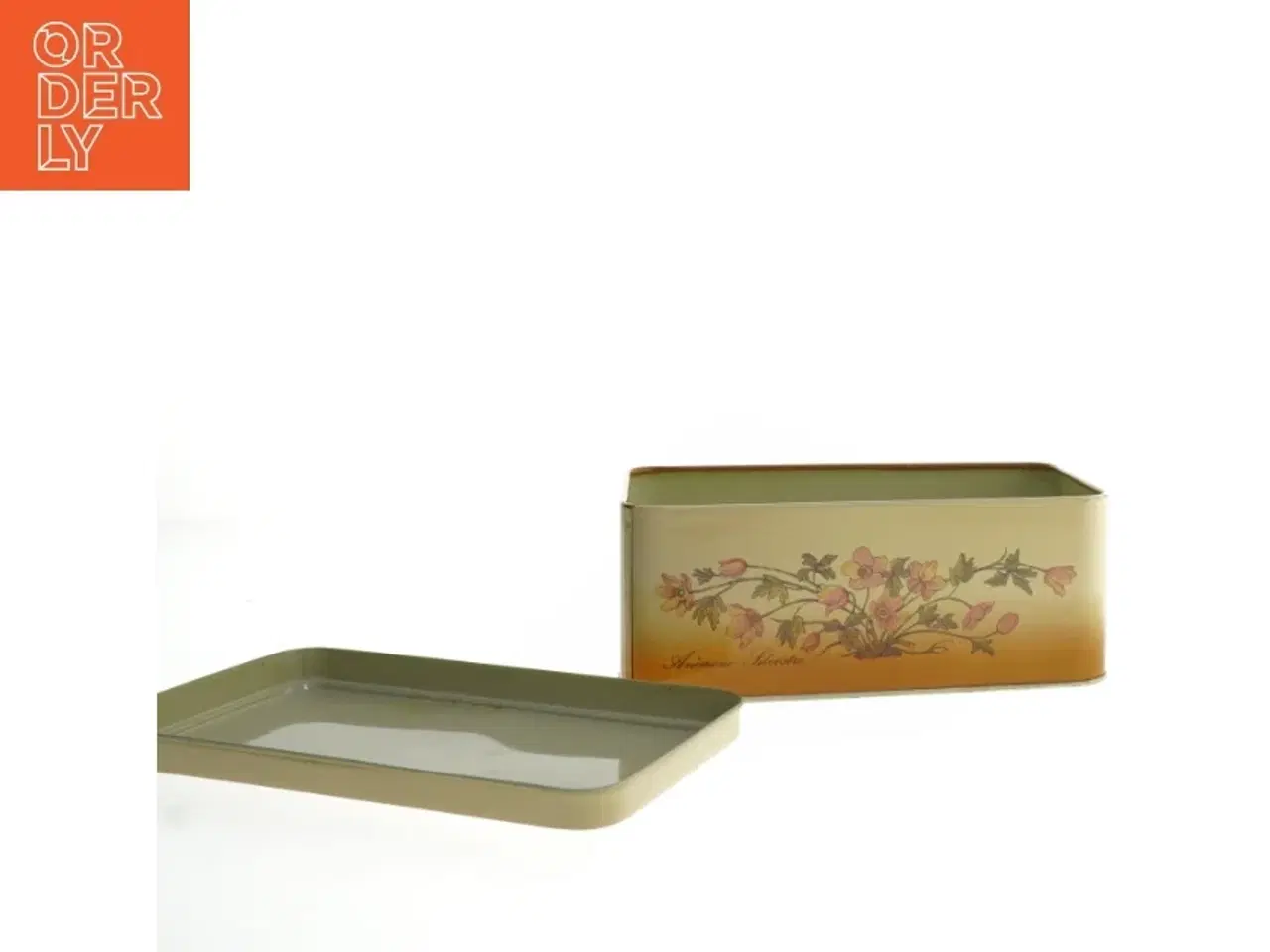 Billede 3 - Dekorativ Vintage metalæske med blomsterdesign (str. 21,5x12 cm)